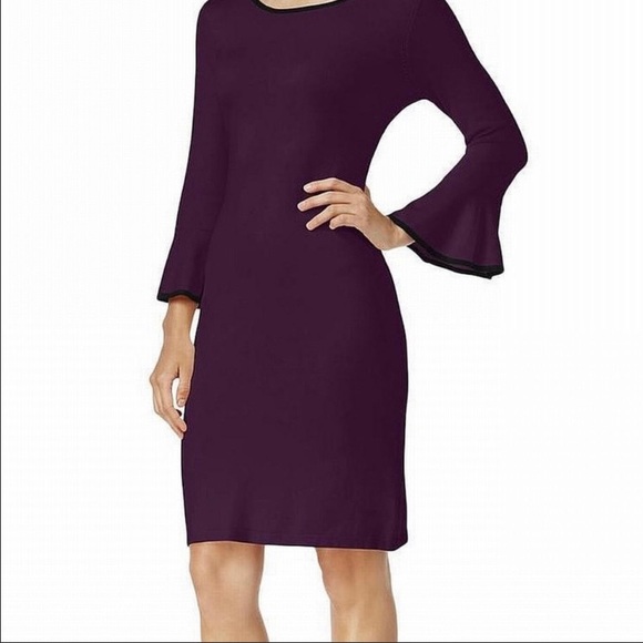 Calvin Klein Dresses & Skirts - Calvin Klein Purple Bell Sleeve Midi Dress Size 12